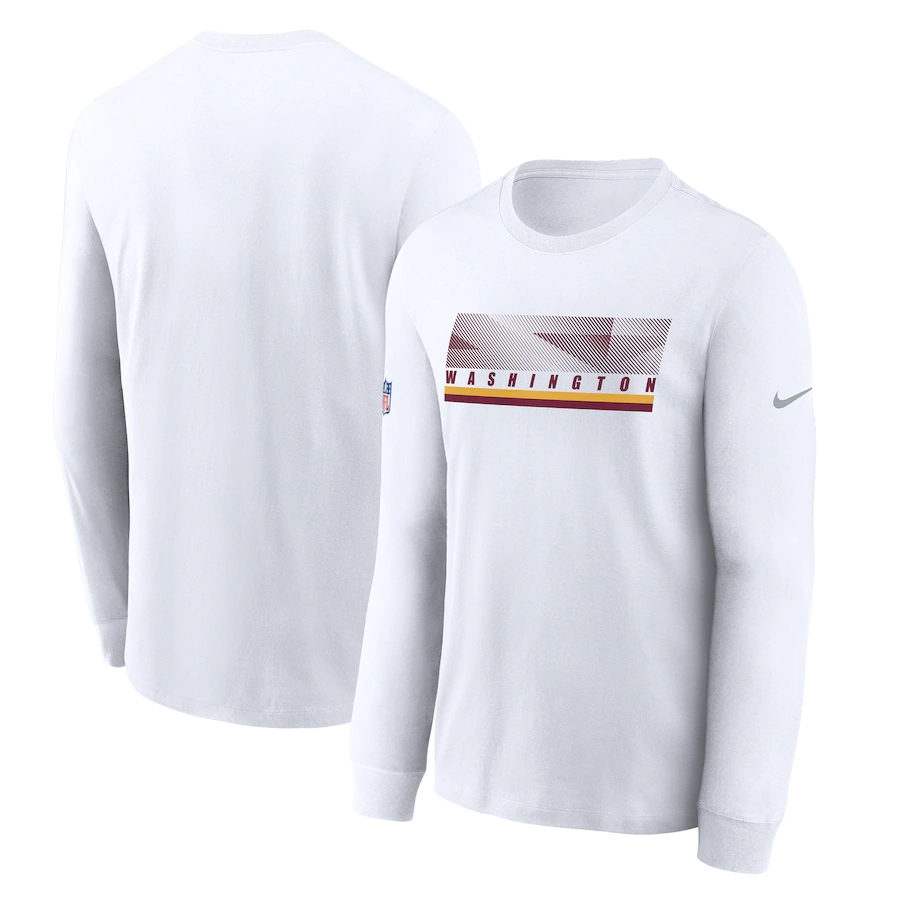 Men's Washington Football Team 2020 White Sideline Impact Legend Performance Long Sleeve T-Shirt